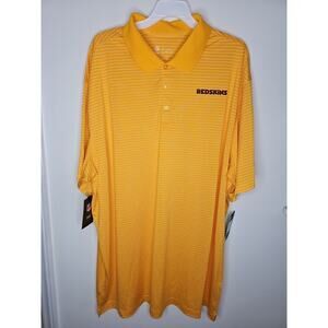 Nike Dri-FIT NFL Washington Redskins Football Yellow Striped Polo Shirt 3XL NWT